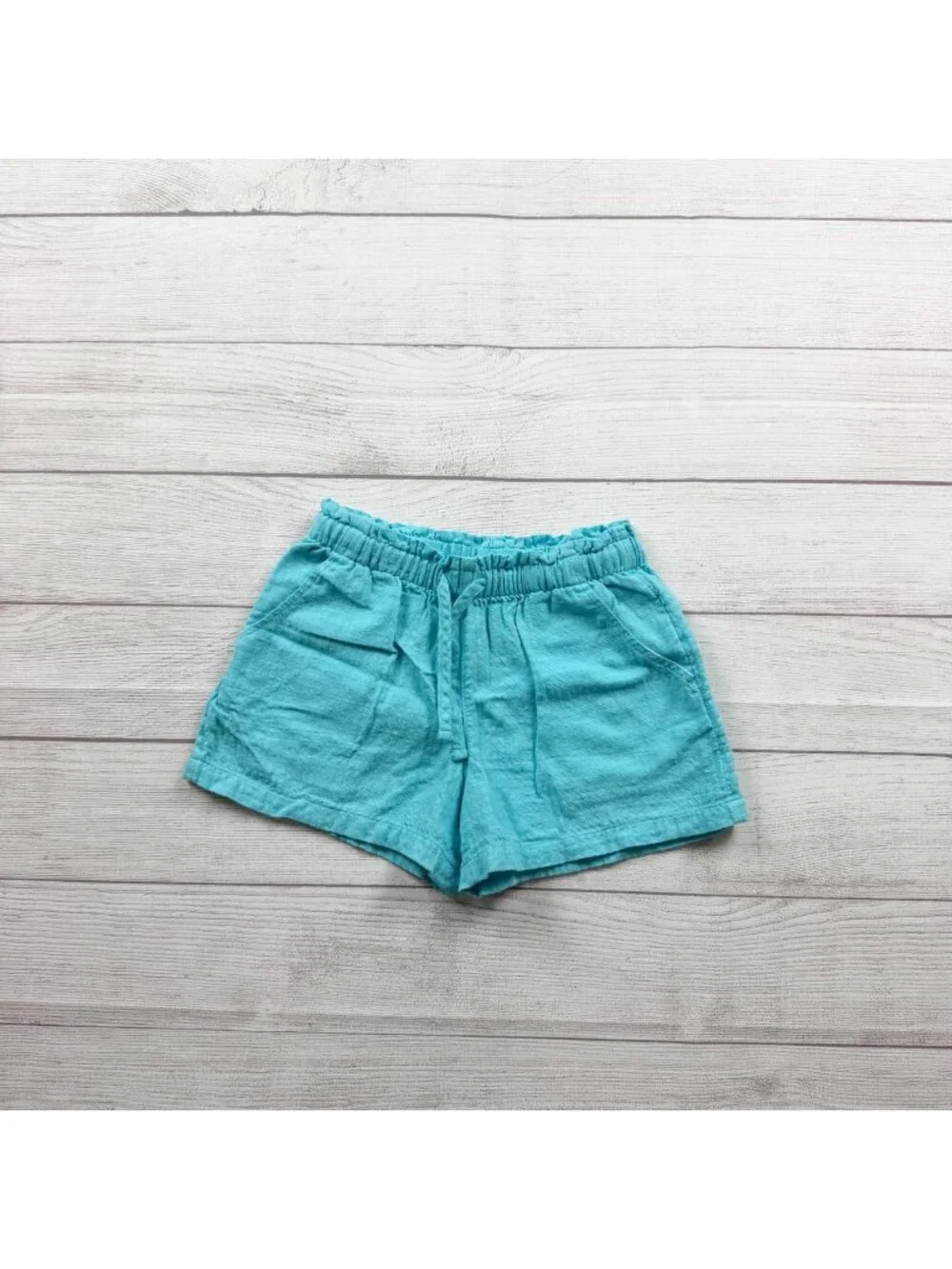 Cat & Jack Girls Turquoise Elastic Waist Drawstring Shorts M 8